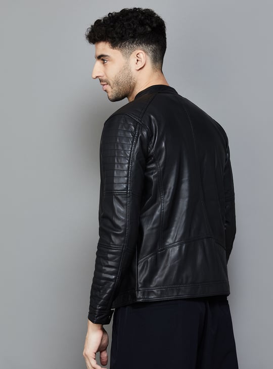 CELIO Solid Biker Jacket | Black
