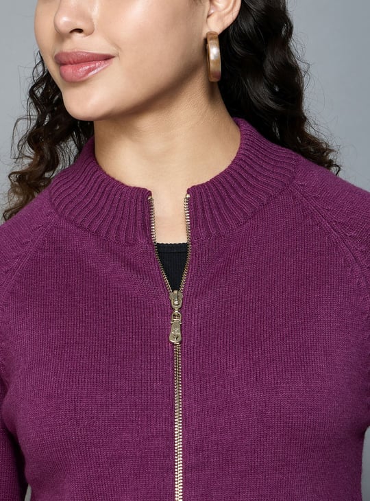 MADAME Knit Full Zip Cardigan | Purple MADAME Knit Full Zip Cardigan | Purple