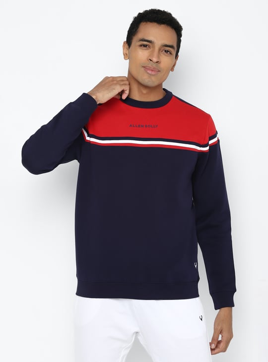 ALLEN SOLLY Colourblock Sweatshirt Blue
