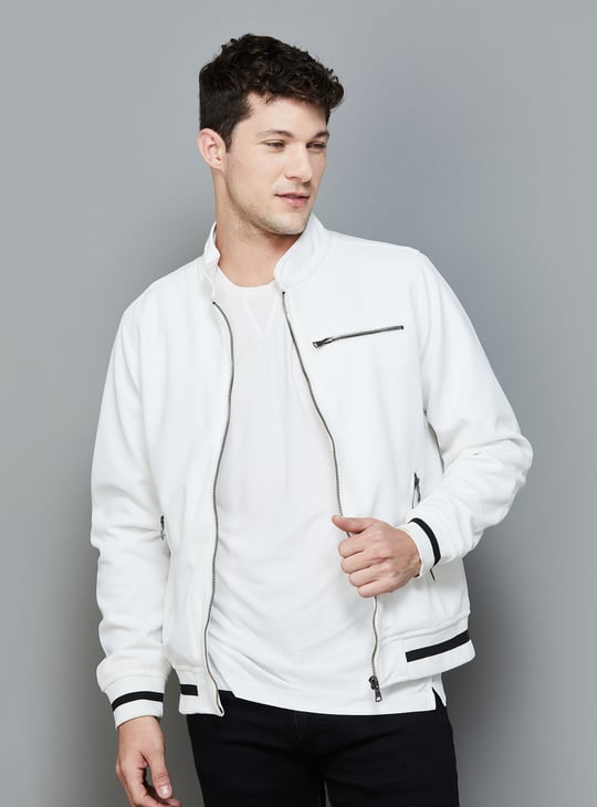 Varsity Jacket White Jacket Flipkart CELIO Solid Varsity Jacket