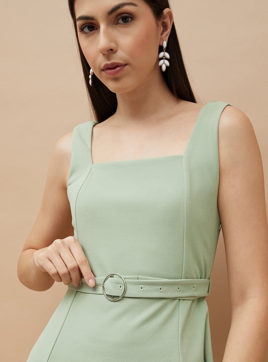 CODE Belted A-Line Mini Dress