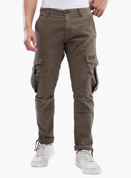 SPYKAR Solid Denim Cargo Trousers
