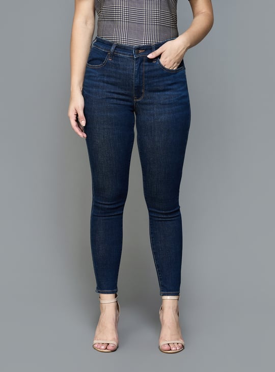 AMERICAN EAGLE Dark Washed Skinny Fit Jeans Blue