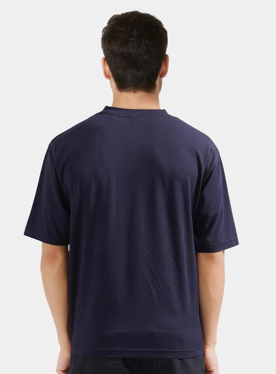 RARE RABBIT Printed Crew Neck T-shirt Blue