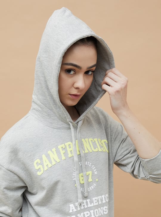 Womens Hoodie Grey Kappa Sweater Kappa Hoodie Small Grey Cotton Blend