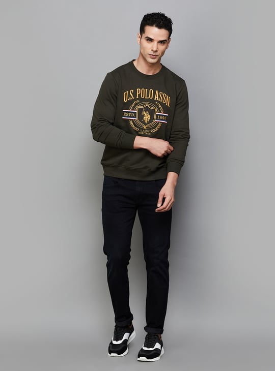【美品】Embroidery Polo Sweatshirt Embroidered sweatshirt with polo collar - Women's fashion