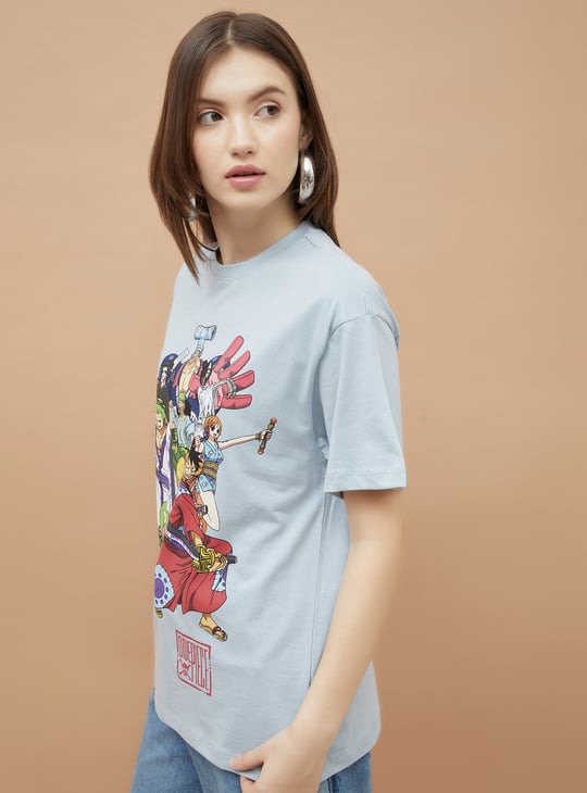 【GENERAL IDEA】レディース Shirring Shirts One-Piece GINGER One Piece Printed T-shirt | Blue
