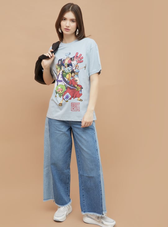 GINGER One Piece Printed T-shirt | Blue GINGER One Piece Printed T-shirt | Blue