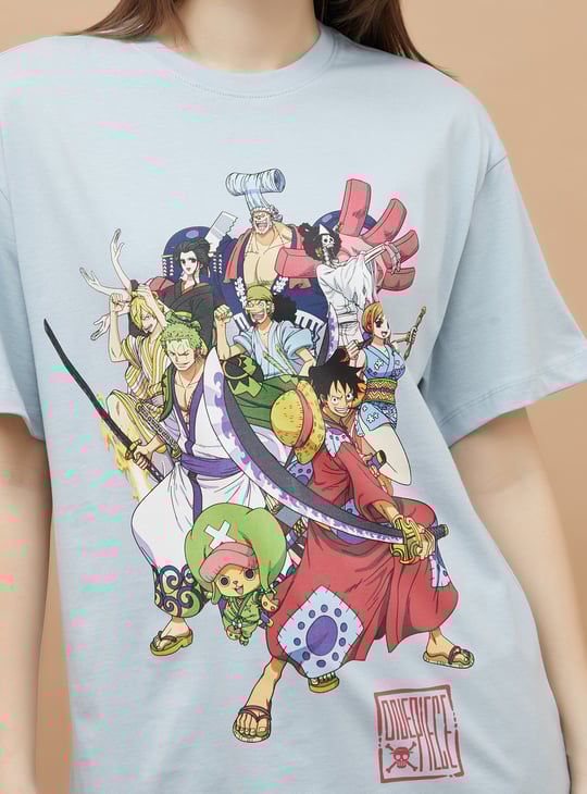 【GENERAL IDEA】レディース Shirring Shirts One-Piece GINGER One Piece Printed T-shirt | Blue