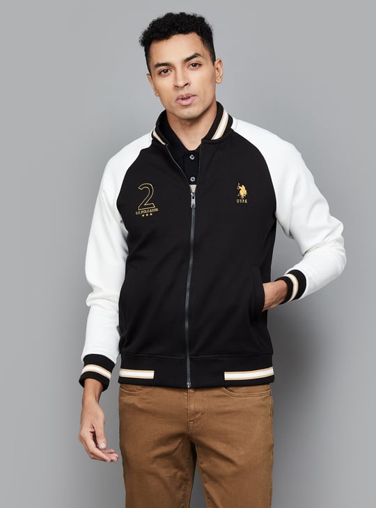Varsity Jacket Black Polo Bomber Jacket Leather And Wool Varsity