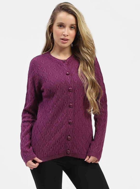 MADAME Knitted Cardigan Purple