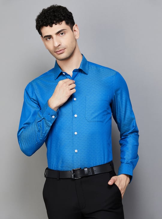 LOUIS PHILIPPE Woven Slim Fit Formal Shirt Blue