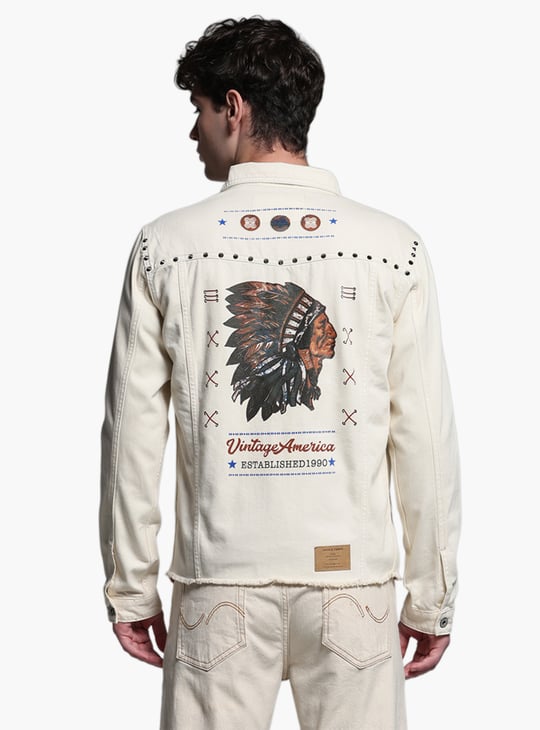 デニムジャケット PRINTED EDGES DENIM JACKET Daze Denim Jacket by Alexander Wang - La Garçonne