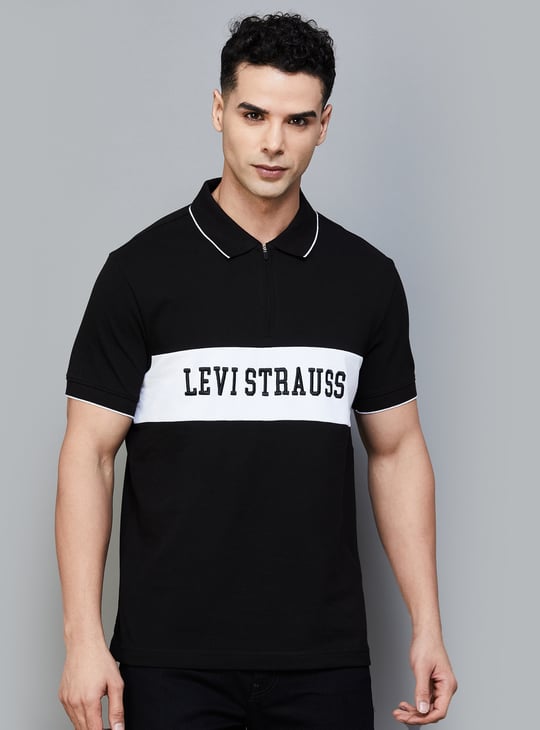 LEVI'S Embroidered Slim Fit Polo T-shirt Black