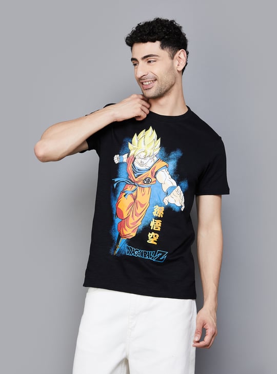 FREE AUTHORITY Dragon Ball Z Printed T-shirt Black