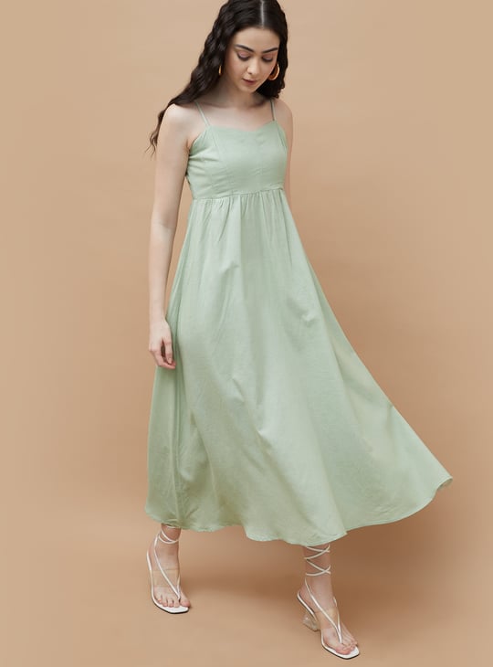 ginger in green dress White Ginger Jade A-Line Dress with Cap Sleeves – AlohaFunWear.com main image 1