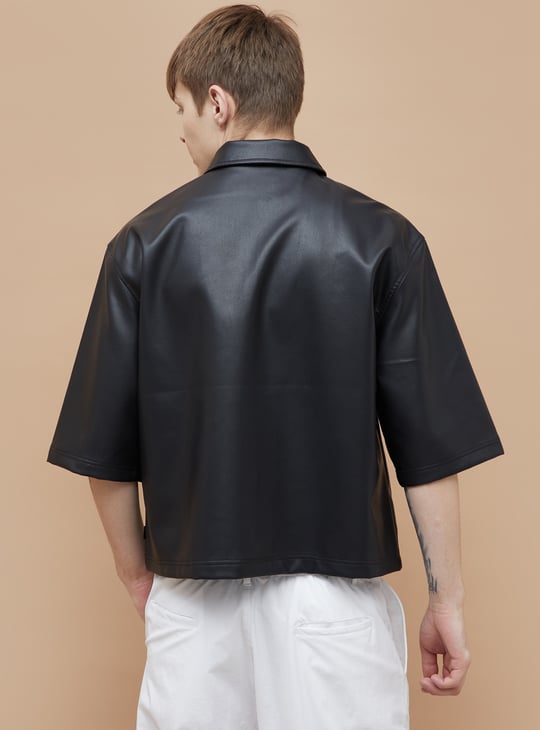 FORCA NXT Solid Half Sleeves Biker Jacket