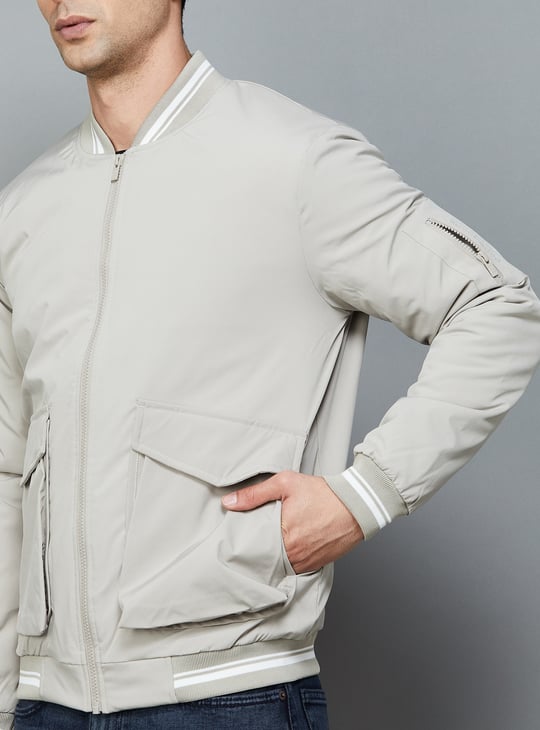PEPE JEANS Solid Bomber Jacket White