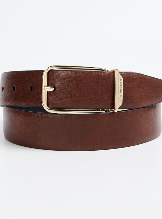 VAN HEUSEN Solid Reversible Leather Belt Multicolour