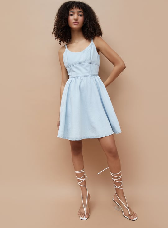 slim fit dress slacks Buy Peach Printed Cotton Fit and Flare Dress Online in USA at $26.00 main image 1