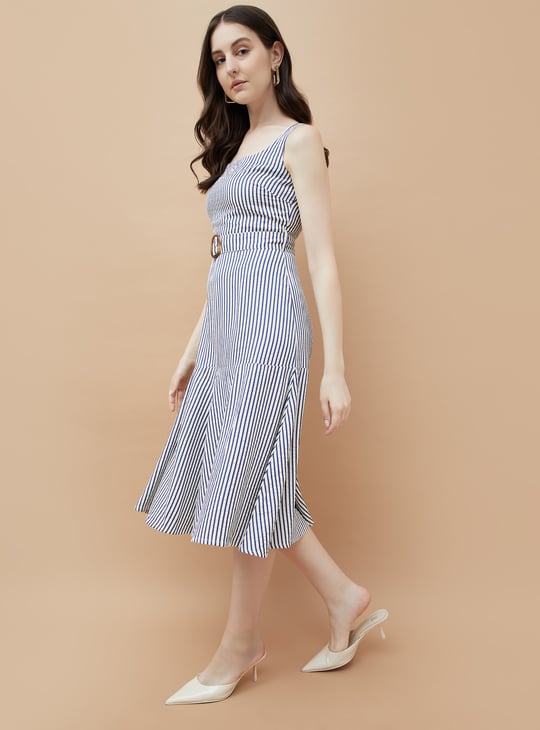 princess polly baby blue dress Women's blue & white striped aline dress main image 0
