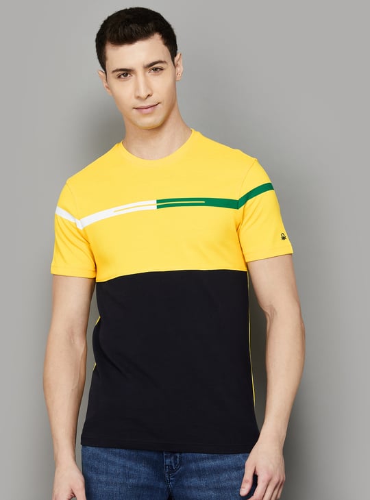 T-Shirt United Colors Of Benetton In Cotone - Girocollo, Manica Corta, Vestibilità Regular, Ricamo Toni Su Tono