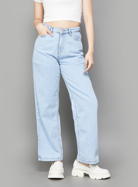 KRAUS Washed Wide Leg Jeans - Main Image