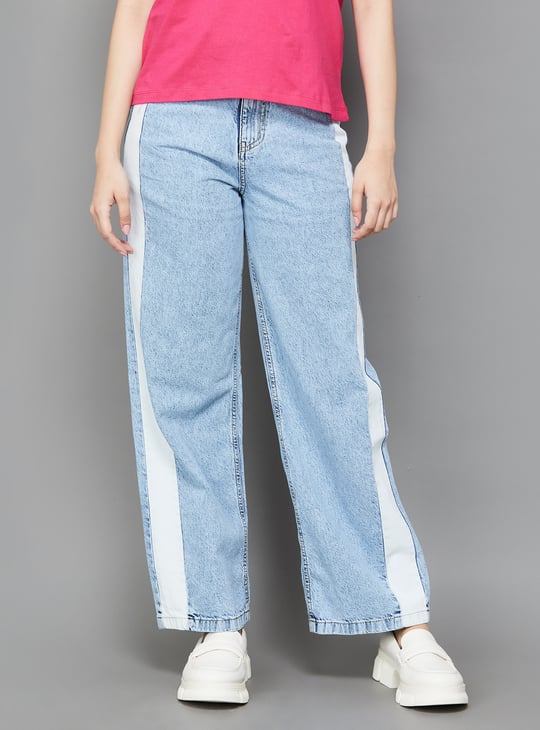 KRAUS Side Panelled Wide Leg Jeans