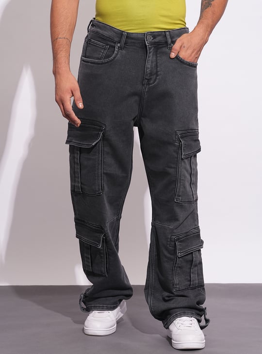 BEING HUMAN Washed Comfort Fit Cargo Jeans