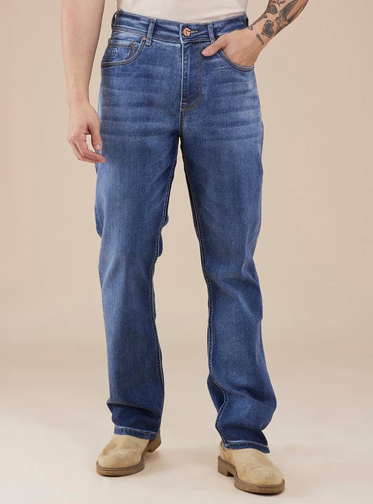 BEING HUMAN Washed Bootcut Jeans