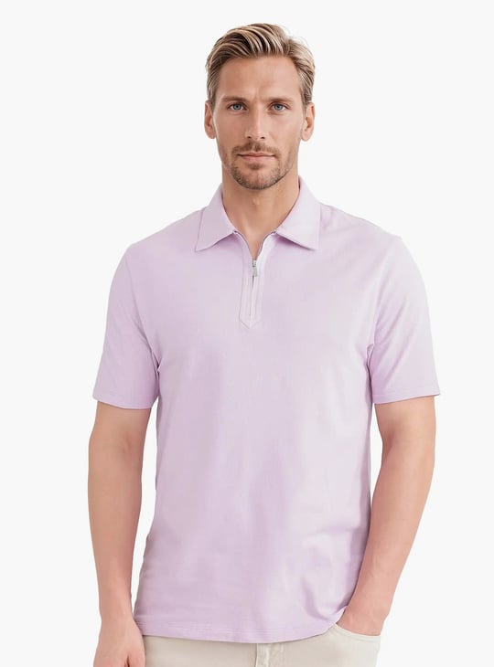 RARE RABBIT Solid Polo T-shirt Pink