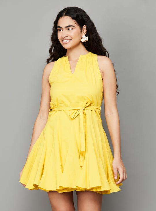 tight fitting dress shirts Hartford Cap Sleeve Midi in Solid Fit and Flare main image 1