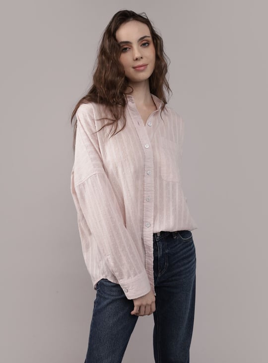 AMERICAN EAGLE Striped Oversized Shirt