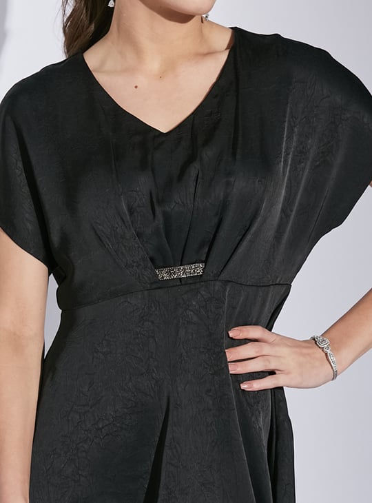 what to bring to first dress fitting Textured Fit & Flare Dress