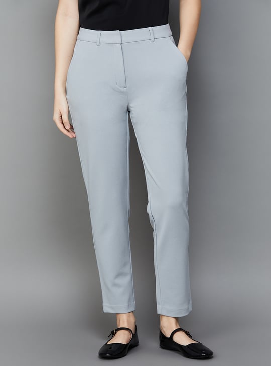 VAN HEUSEN Solid Regular Fit Formal Trousers
