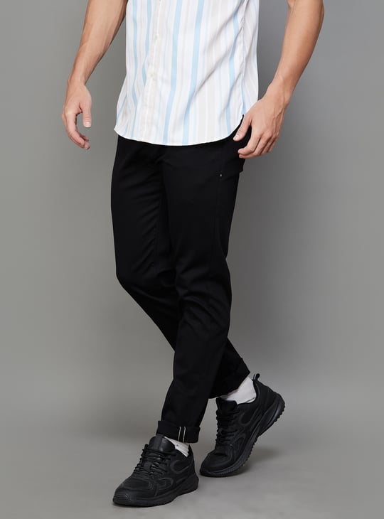 ARROW SPORT Solid Slim Straight Autoflex Trousers