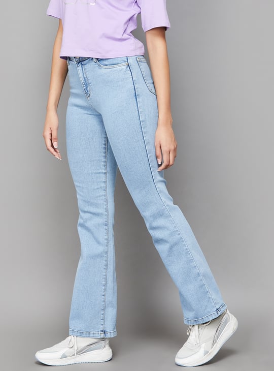 KRAUS Washed Bootcut Jeans Blue