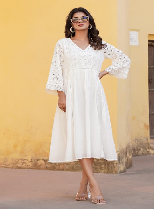 sachin and babi light blue dress Urban Outfitters Yellow Embroidered Daisy main image 0