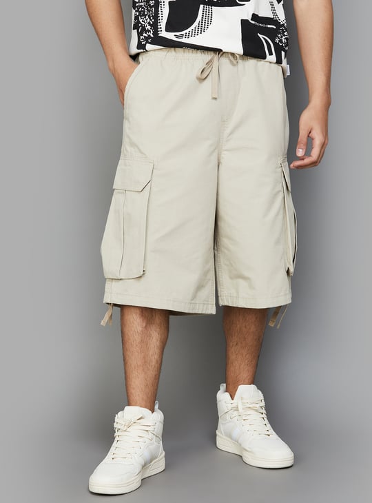 JACK JONES Solid Cargo Shorts