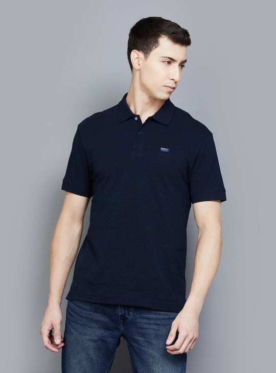 LEVI'S Solid Regular Fit Polo T-shirt Blue
