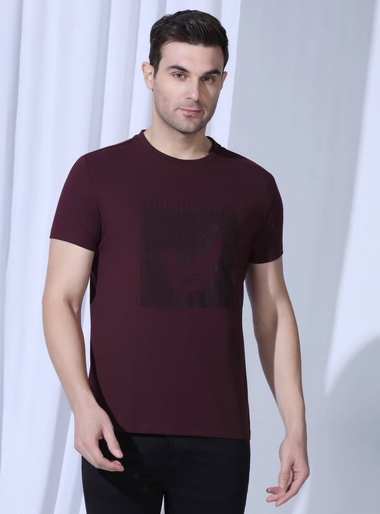 BLACKBERRYS CASUAL Embellished Slim Fit T-shirt Red