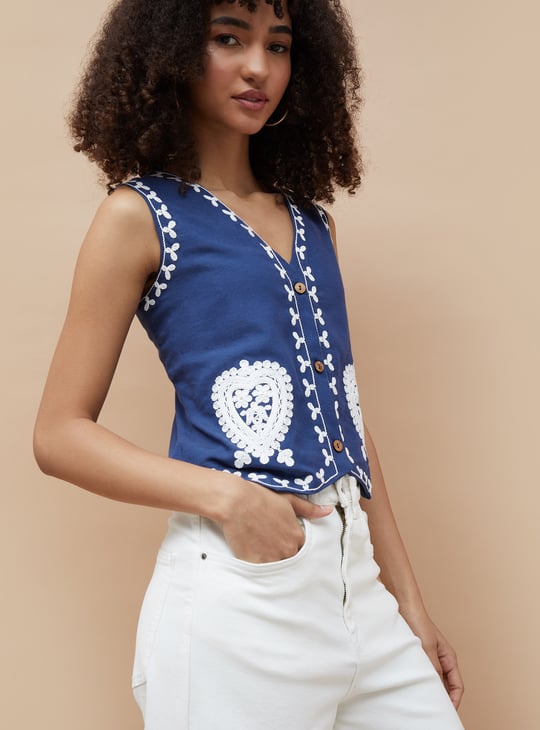 COLOUR ME Embroidered Vest Top