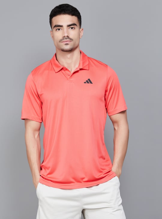 ADIDAS Solid Sports Polo T-shirt Red