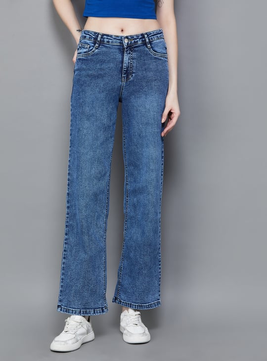 KRAUS Washed Straight Fit Jeans Blue