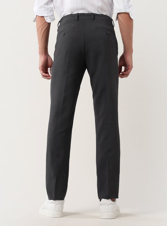 ARROW Autoflex Solid Slim Fit Formal Trousers Grey