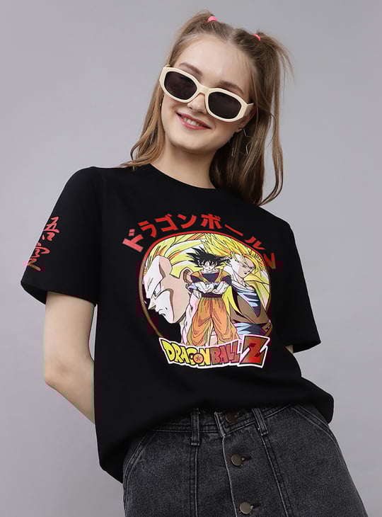 FREE AUTHORITY Dragon Ball Z Graphic Print T-shirt Black
