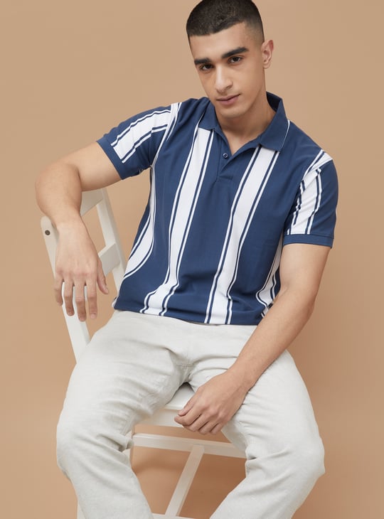 FAME FOREVER Striped Polo T-shirt