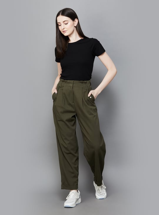 VAN HEUSEN Pleated Front Wide Leg Trousers