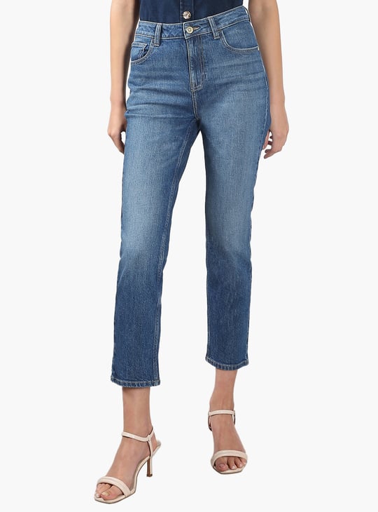 VERO MODA Washed Straight Fit Crop Jeans