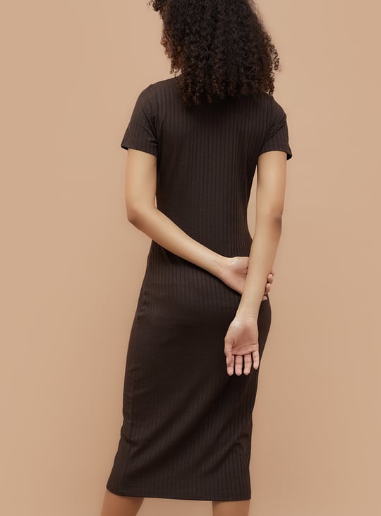 GINGER Ribbed Bodycon Dress